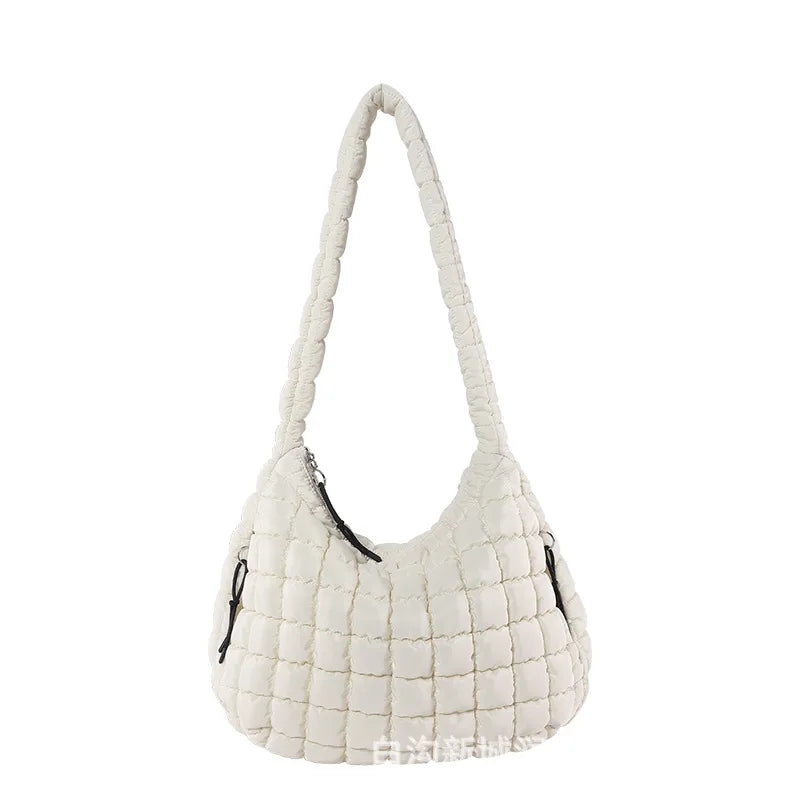 2025 Customize Lightweight Puffer Quilted Shoulder Bag for Women Puffy Crossbody Shoulder Bag Lightweight Nylon Bag