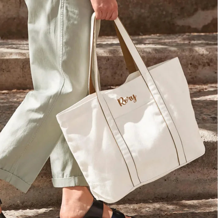 Wholesale Personalised Tote Bag Canvas Tote Bag with Zipper Custom Handbag Embroidered with Name
