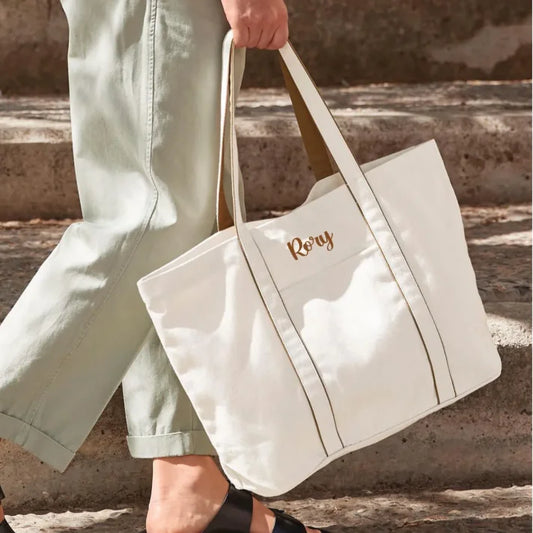 Wholesale Personalised Tote Bag Canvas Tote Bag with Zipper Custom Handbag Embroidered with Name