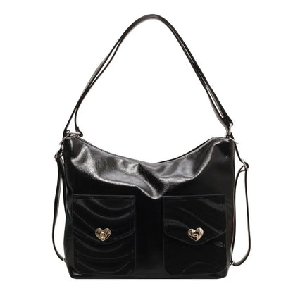 2024 Trendy Casual Niche Design Women's Shoulder Bag Vintage Multi-Use Backpack PU Cotton Single Strap Lock for Spring/Summer