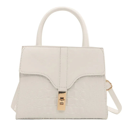 PU High-quality Lock Small Square Bag Spring and Autumn New Versatile Women's Handbag Multi-color Crocodile Handbag Design