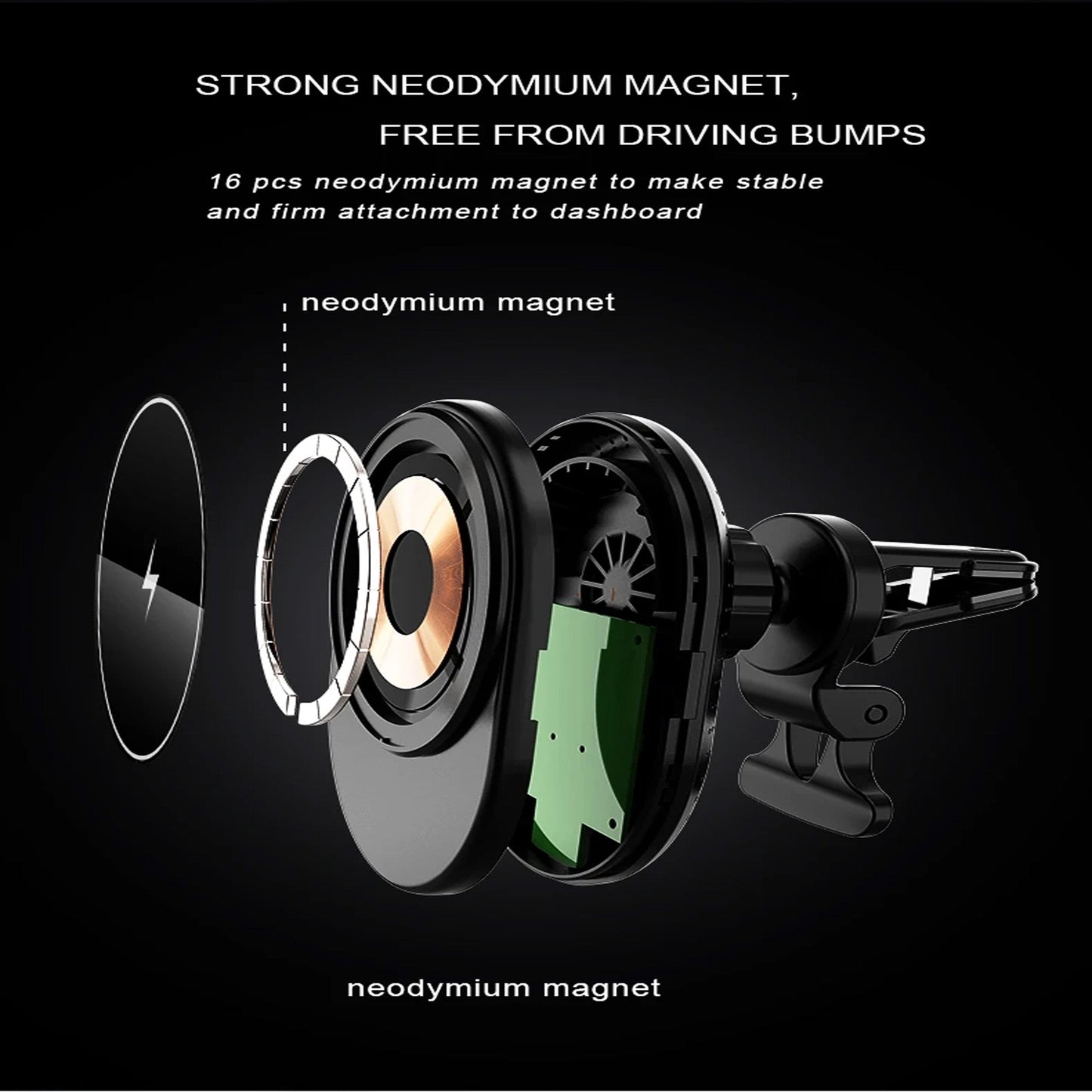 Magnetic 360° Adjustable Car Charger & Phone Holder