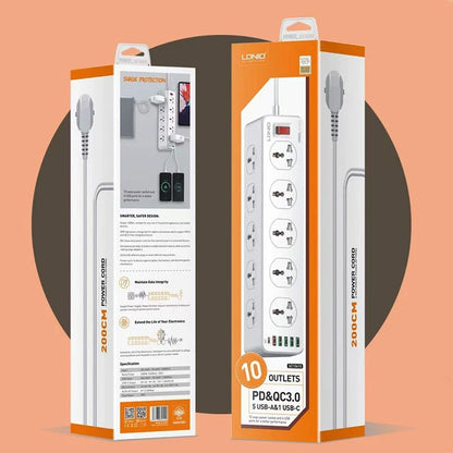 Extension Board with 10 Universal Power Sockets