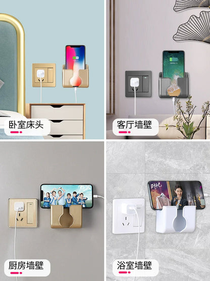 Wall-Mounted Punch-Free Charger Storage Box Mobile Phone