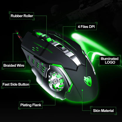 Pro Gamer Gaming Mouse 8D 3200DPI Adjustable Wired