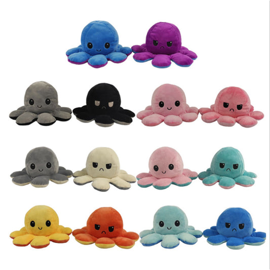 Double-Sided Flip Mood Octopus, Express Your Mood Octopus, Gifts for Children, Interactive Toy for Kids, JS16, JS85, Kids' Emotional Toy, Mood-Expressing Plush, Octopus Plush Toy, plush, Reversible Plushie, Wholesale, wholesale plush toys., wholesale plushies.