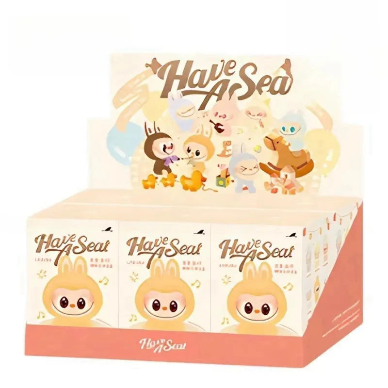 2025 In Stock Hot Anime Figure Labubu Have A Seat Series PVC Pendant Doll Model Monster Replica Keychain Kid Toys Birthday Gifts