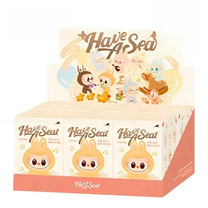 2025 In Stock Hot Anime Figure Labubu Have A Seat Series PVC Pendant Doll Model Monster Replica Keychain Kid Toys Birthday Gifts