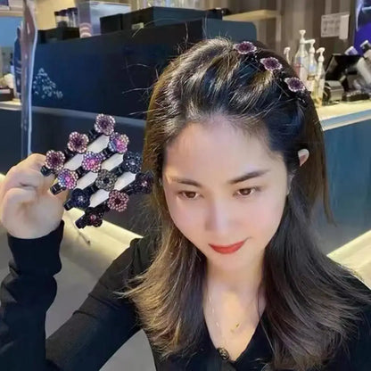 4Pcs Girl Hairpins Shining Cherry Decor Double Layer Hair Clips Lady Braid Side Bang Hair Pins Accessories Закладка 머리핀