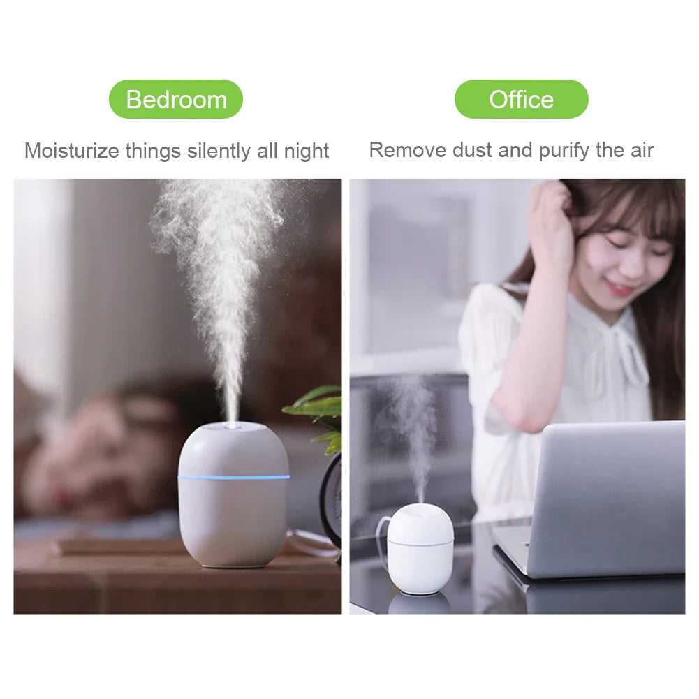 Car Purifier Aroma Anion Mist Maker with LED Lamp Romantic Light