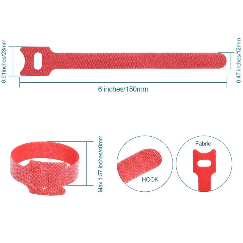 Reusable Cable Ties with Hook and Loop