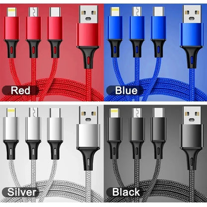 3 In 1 For iphone 14 Xiaomi Huawei Mate 40 USB Type C Cable