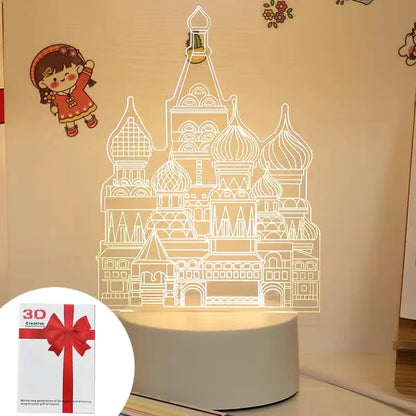 3D Eiffel Tower Ferris wheel castle Home Decoration USB Night light Girlfriend Birthday Gift Valentine's Day Christmas Ornament