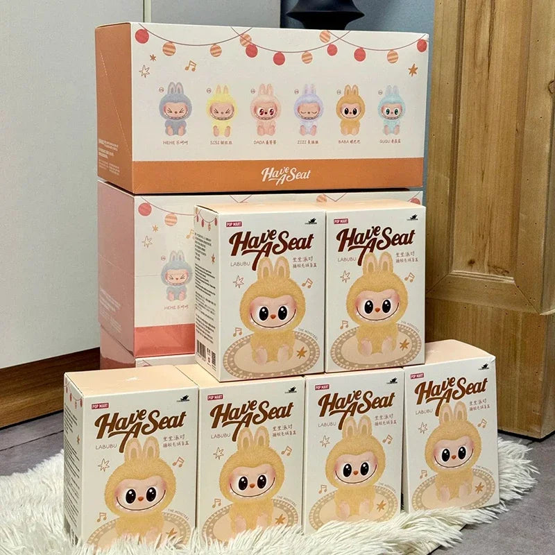 POPMART LABUBU macaroon 2nd generation sitting party vinyl plush doll surprise blind box pendant ornaments surprise gift