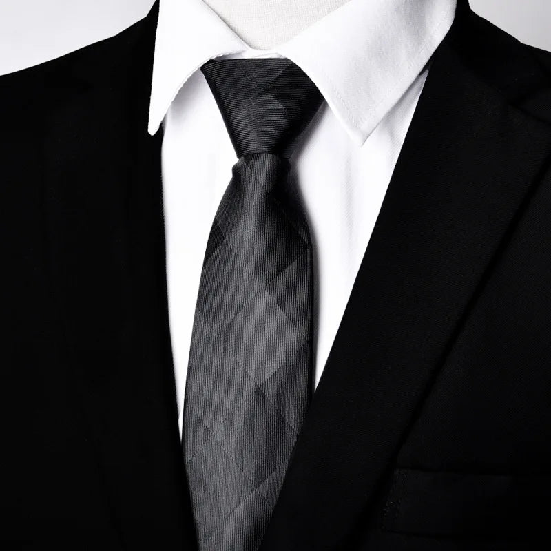 Men's Paisley Zipper Ties Skinny Neck Tie Solid