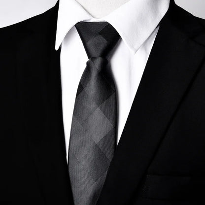 Men's Paisley Zipper Ties Skinny Neck Tie Solid