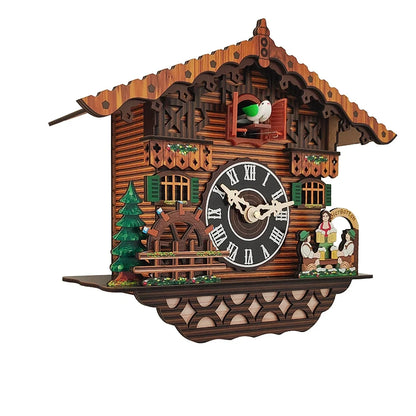Wooden Clock Wall Mounted Clock Bird Alarm Clock Cuckoo Clocks for Home Kid's Room Decoration