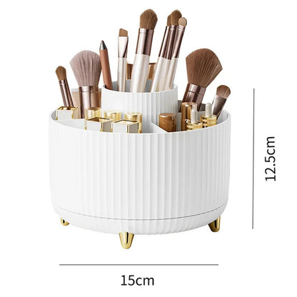 1pcs 360 Rotating Makeup Brush Holder Desktop Cosmetic Organizer Rotating Desktop Storage Box Portable Lipstick Eyeliner Holder