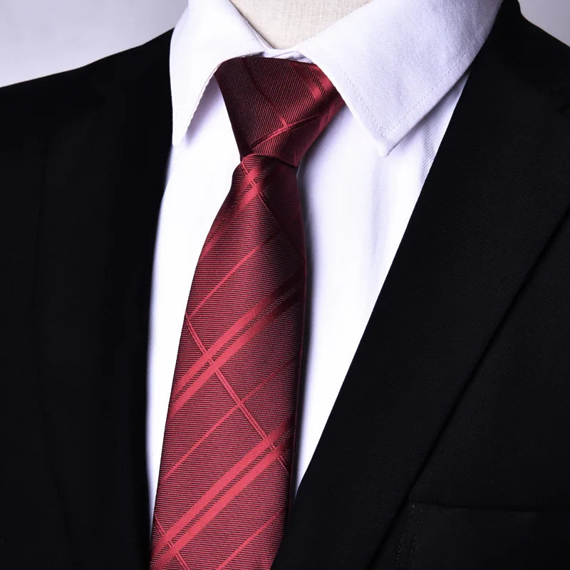 Men's Paisley Zipper Ties Skinny Neck Tie Solid