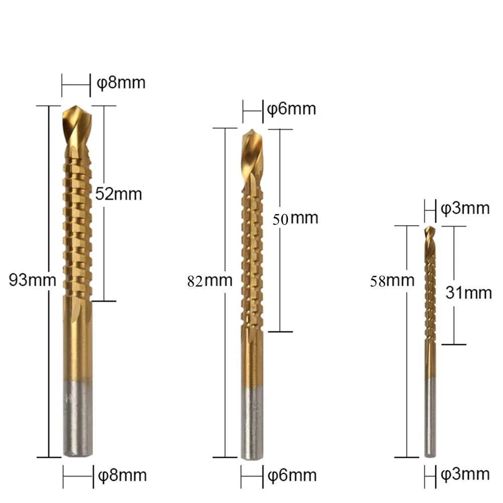 Titanium Coated Straight Flute Step Drill Bit Wear Set