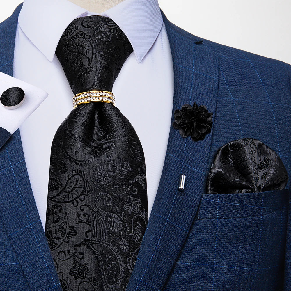 Men's Ties Handkerchief Cufflinks Metal Ring Brooch..