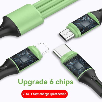 3 In 1 USB Type-C Fast Charging Line Cable Micro USB