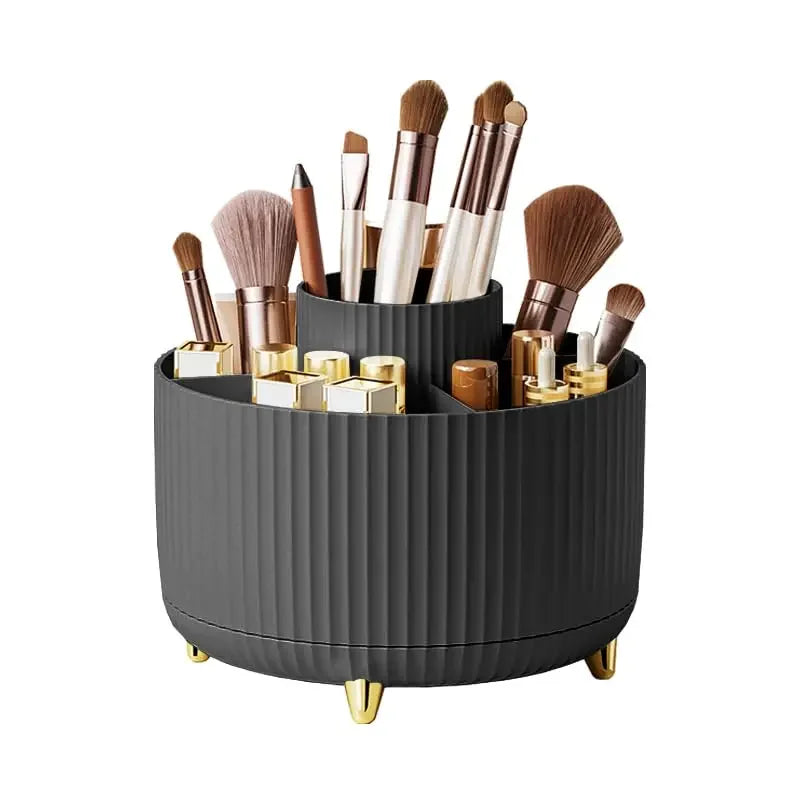 1pcs 360 Rotating Makeup Brush Holder Desktop Cosmetic Organizer Rotating Desktop Storage Box Portable Lipstick Eyeliner Holder
