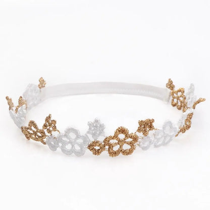 New Cute Lace Headband Newborn Mesh Elastic Turban Sweet Gold Hair Band Outdoor Party