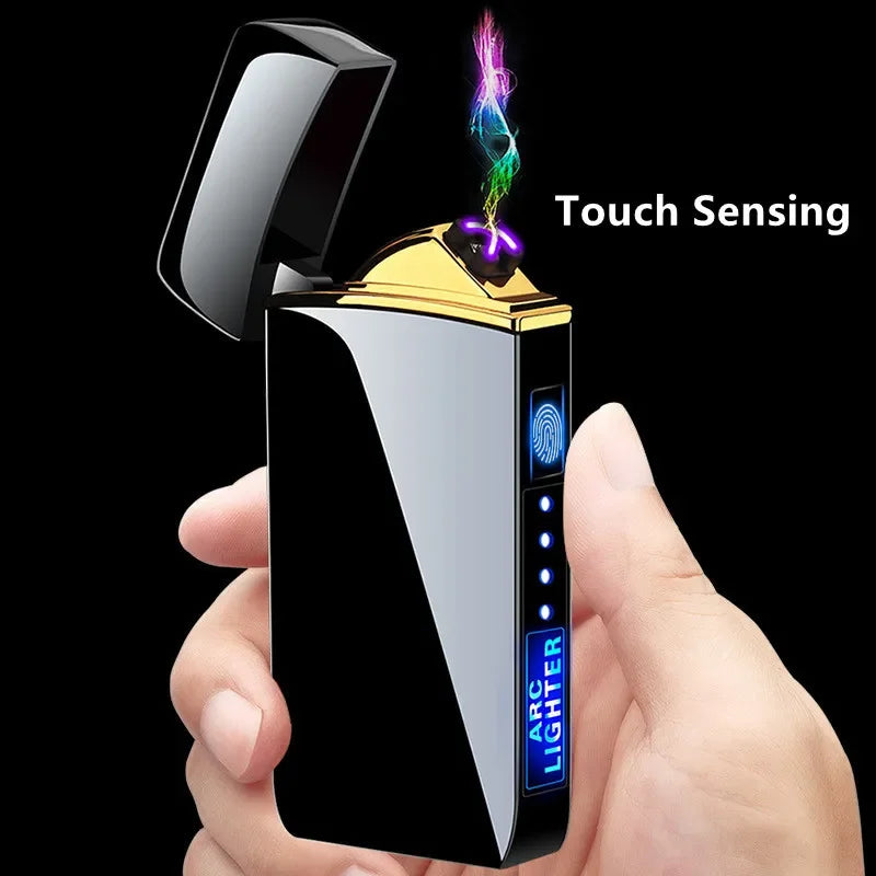 Hot Electric Windproof Metal Lighter Double Arc Flameless