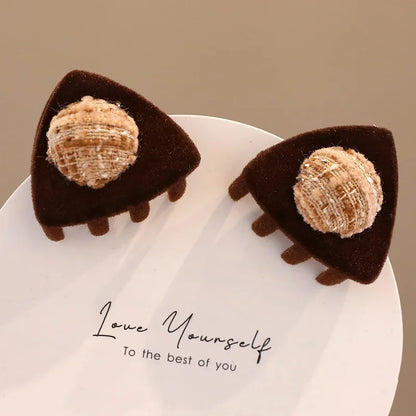 New Cute Plush Cat Claw Hairpin Simple Sweet Girl Baby Small Clasp Clips Children Star Clip Headwear Hair Clips Kids Accessories