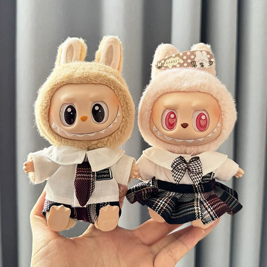17cm Mini Plush Doll'S Clothes Outfit Accessories For Korea Kpop Exo Labubu Idol Dolls school style suit JK set Clothing Gift