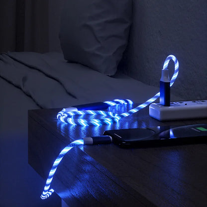 3 IN 1 Glowing LED Light Phone Charger Luminous USB Type C Cable