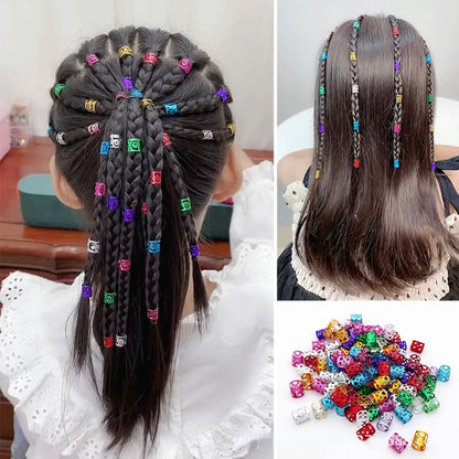 Hair Braid Cuff DIY Dreadlock Beads Adjustable Hair Braid Rings Cuff Clips Wholesale Kids Hair Accessories Ring