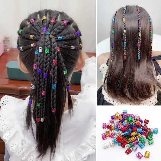 Hair Braid Cuff DIY Dreadlock Beads Adjustable Hair Braid Rings Cuff Clips Wholesale Kids Hair Accessories Ring
