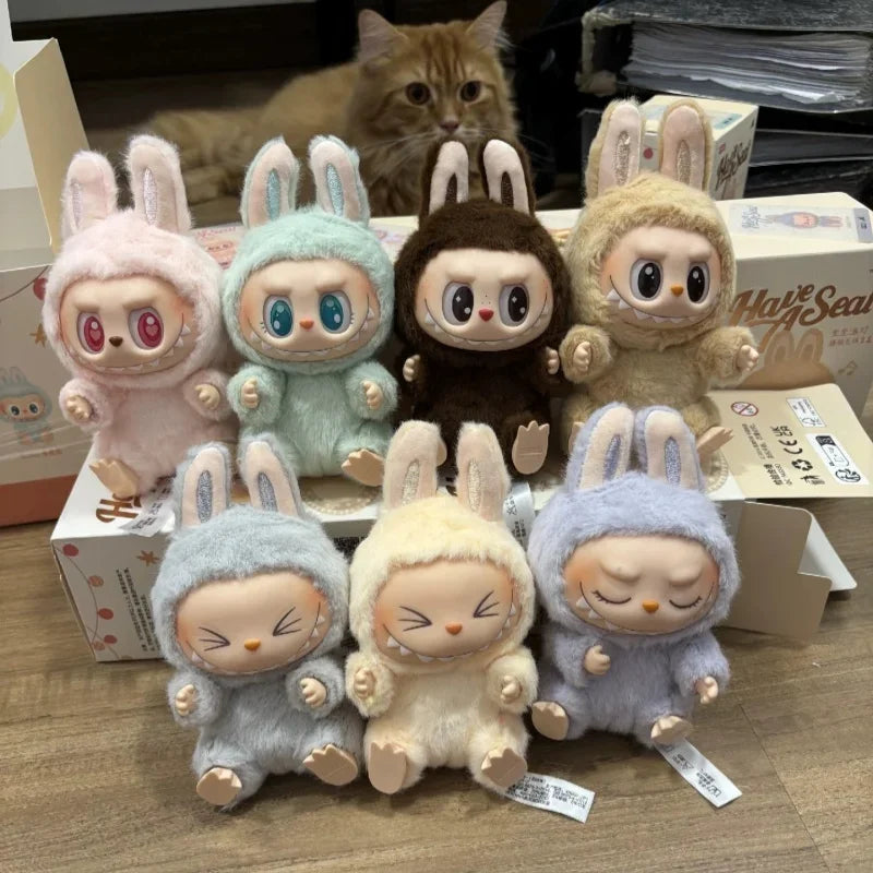 100% Original Labubu Has A Seat And Macaron Vinyl Face Doll Backpack Decorated Pendant For Surprise Blind Box Girl Mystery Gifts