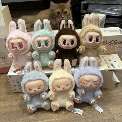 100% Original Labubu Has A Seat And Macaron Vinyl Face Doll Backpack Decorated Pendant For Surprise Blind Box Girl Mystery Gifts