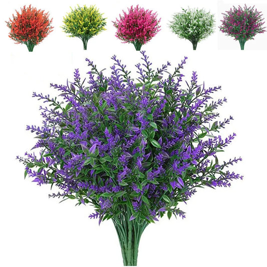 3/5/10Pcs Artificial Flower Plastic Lavender Fake Plant Home Table Outdoor Garden Decoration Wedding Bridal Bouquet Decoration