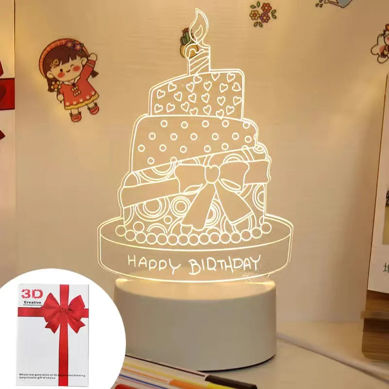 3D Eiffel Tower Ferris wheel castle Home Decoration USB Night light Girlfriend Birthday Gift Valentine's Day Christmas Ornament