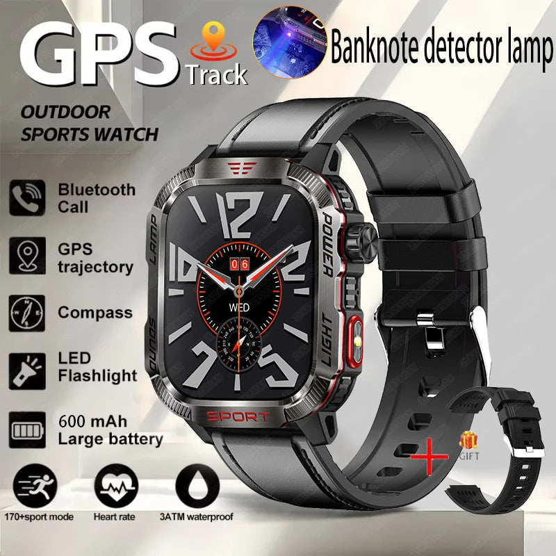 2024 New Military Outdoor Sport Smart Watch Men's 600 mAh Battery Waterproof GPS Track Call For Xiaomi Health Fitness Smartwatch