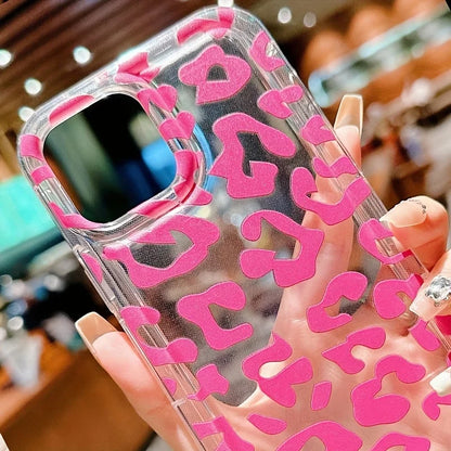 Rose Leopard Transparent Pattern Phone Case For iPhone 15 Pro Max