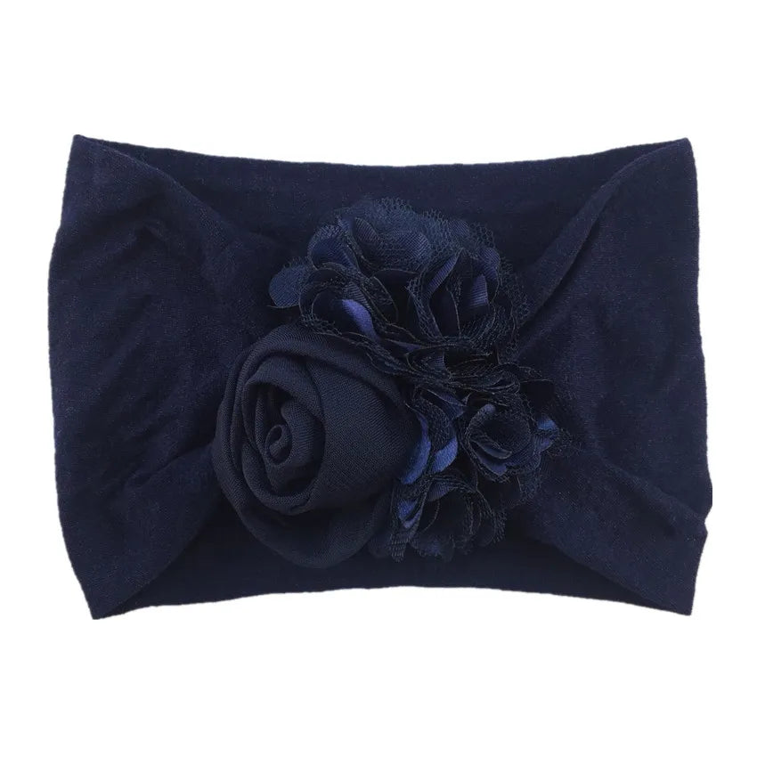 Kids Headwear Soft Stretch Flower Headband Knot Wide Nylon Headwraps Baby Girls Hair Bands Photo Props for Newborn Accessories