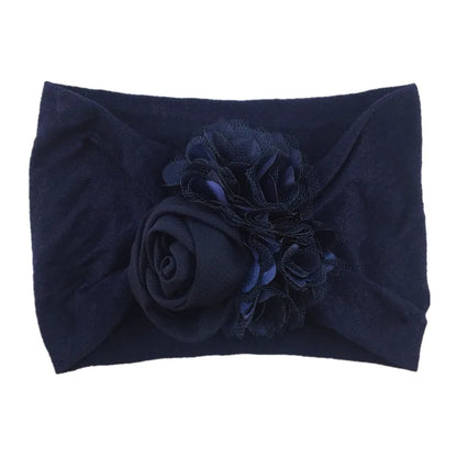 Kids Headwear Soft Stretch Flower Headband Knot Wide Nylon Headwraps Baby Girls Hair Bands Photo Props for Newborn Accessories