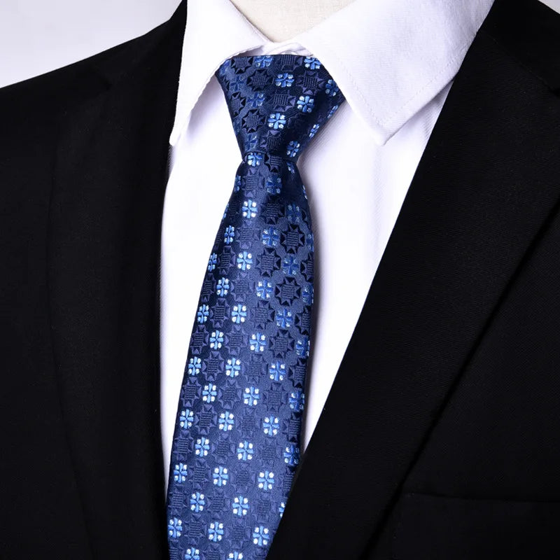 Men's Paisley Zipper Ties Skinny Neck Tie Solid