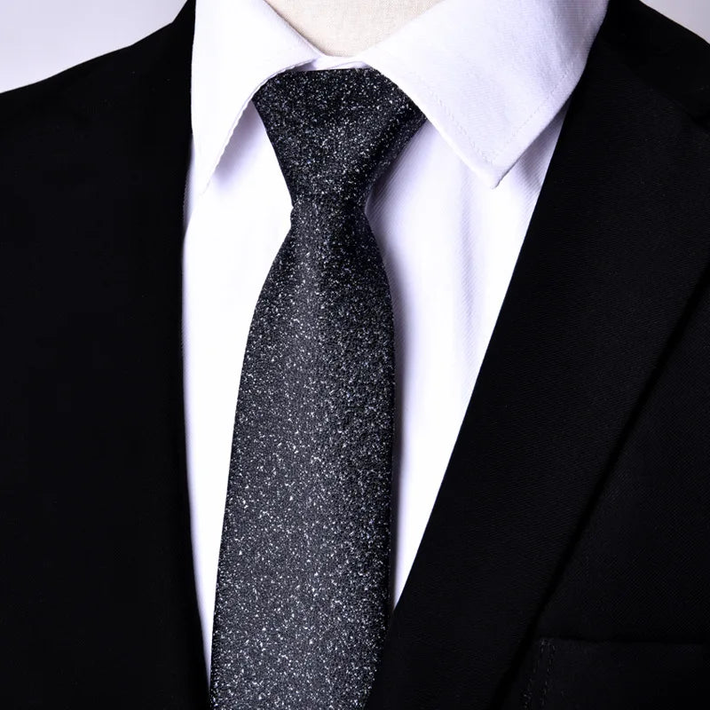 Men's Paisley Zipper Ties Skinny Neck Tie Solid