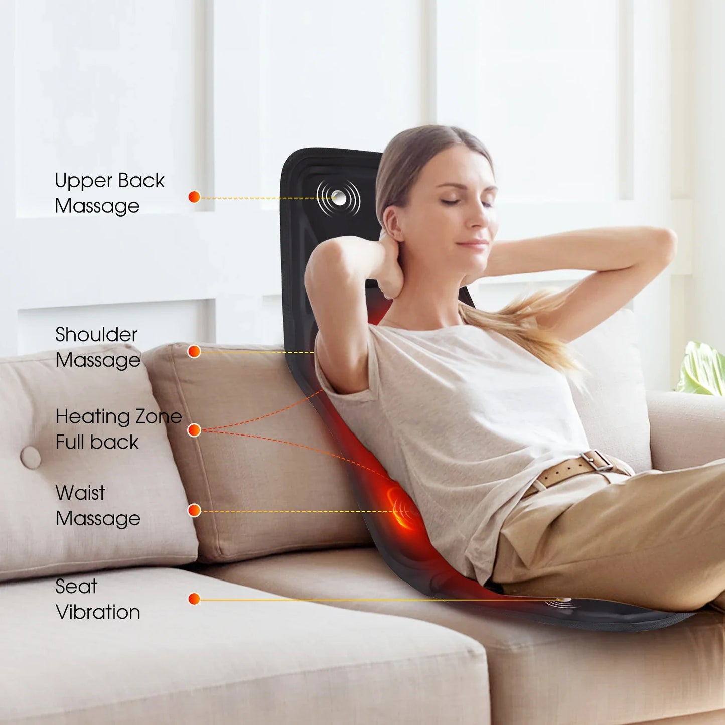 Electric Heating Vibrating Massage Chair Cushion