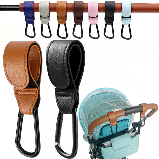 Adjustable Leather Baby Bag Stroller Hook