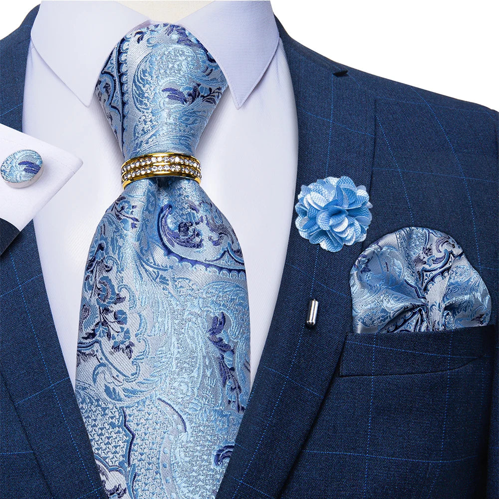 Men's Ties Handkerchief Cufflinks Metal Ring Brooch..