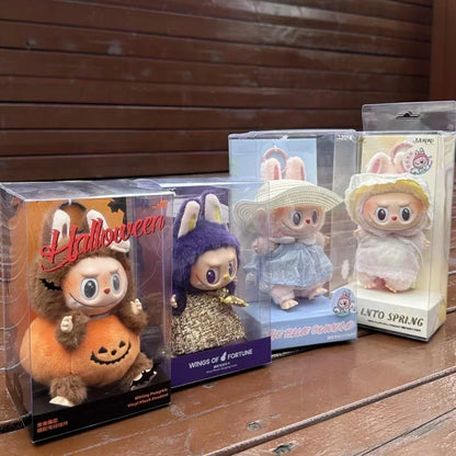 2025 Labubu The Monsters Pendant Series Spring Wild Home Cute Mokoko Pumpkin Purple Doll Replica Pendant Birthday Gift To Girl