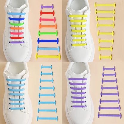 16pcs/lot Silicone  No Tie Shoelaces