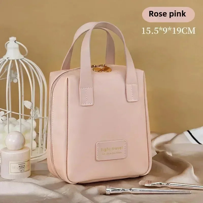 Large Travel Cosmetic Bag for Women Leather Makeup Organizer Female Toiletry Kit Bags Make Up Case Storage Pouch Luxury Lady Box